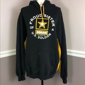 ARMY black & yellow pullover hoodie.